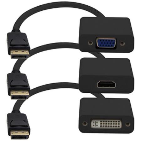 ADD-ON Addon Displayport Male To Vga/Hdmi/Dvi Male Black Adapter DP2VGA-HDMI-DVI-B